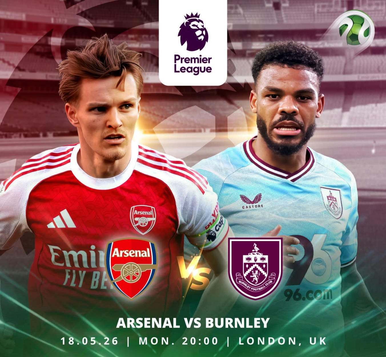 Arsenal vs Burnley 19 Mei 2026
