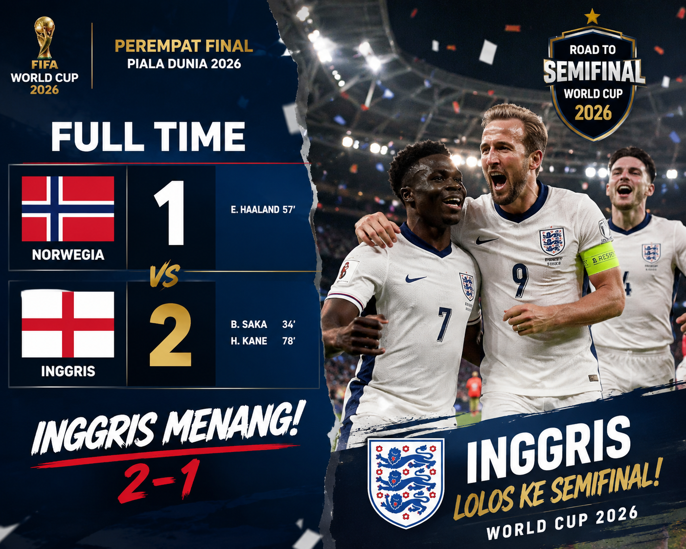 Inggris Lolos ke Semifinal